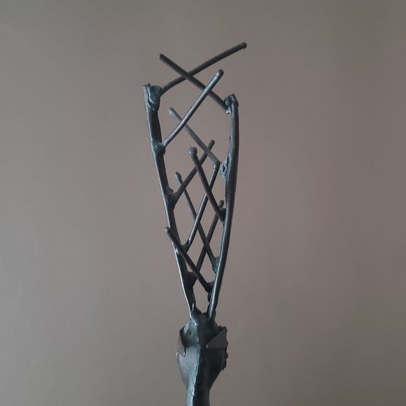 Brutalist Metal Sculpture, Figural Primitive Reindeer Elk Buck Wild Game Animal - Picture 7 of 11